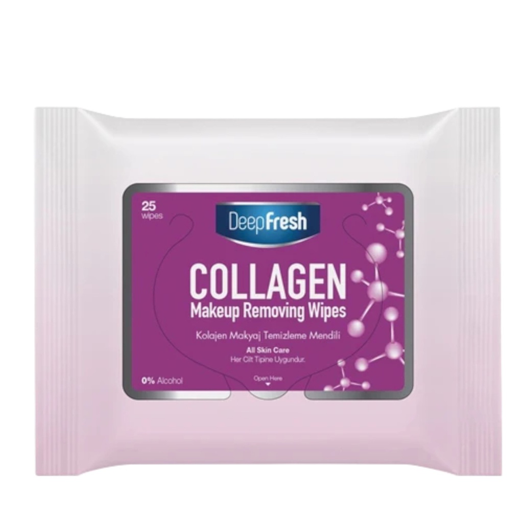 Deep Fresh Make-up Removing Wipes, Collagen Extract 25-Count