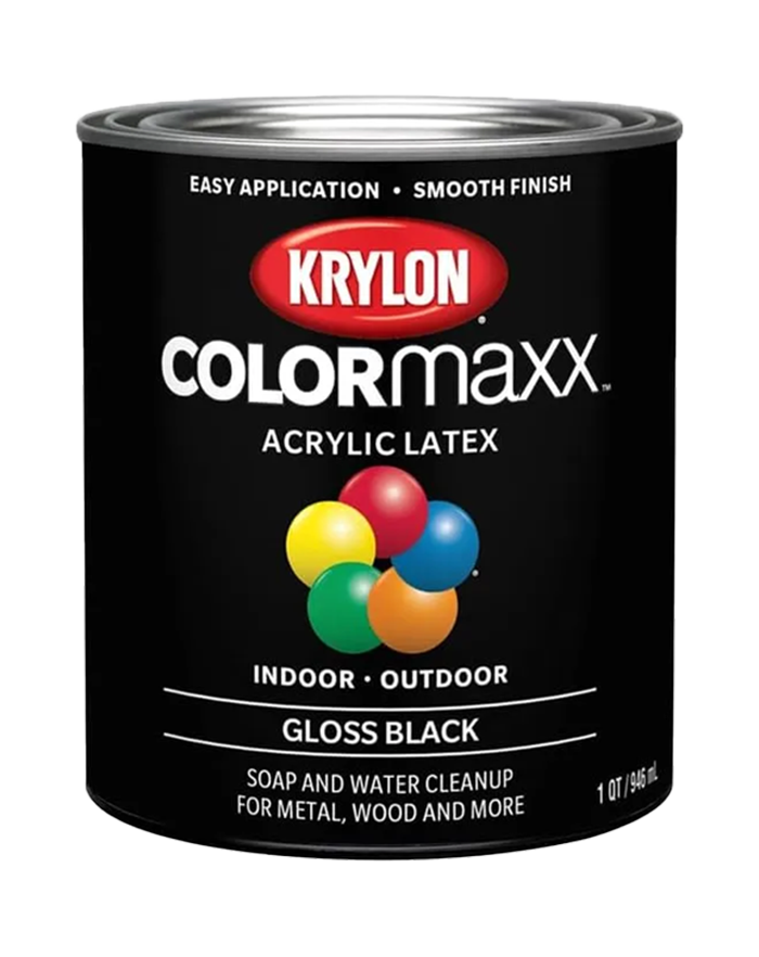 Krylon ColorMaxx Gloss Interior/Exterior Wall Paint, Black, 1 Gal.
