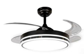Honeywell Decker Ceiling Fan 42 In. Retractable 24W CCT LED Dimmable Light, Black