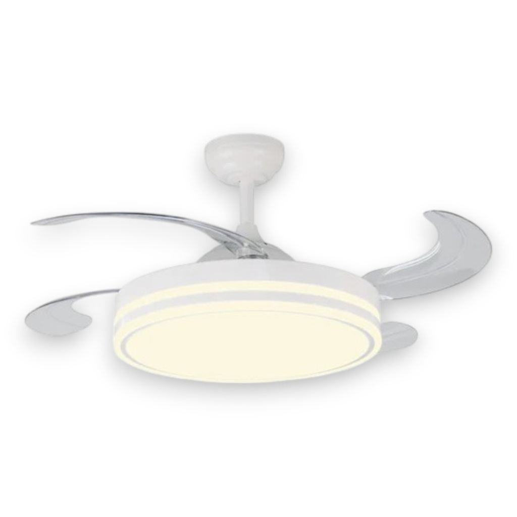 Honeywell Decker Ceiling Fan 42 In. Retractable 24W CCT LED Dimmable Light, White