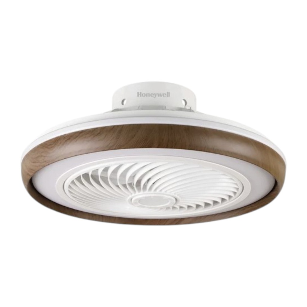 Honeywell UFO Ceiling Fan 19 In. 40W CCT LED Dimmable, Dark Wood