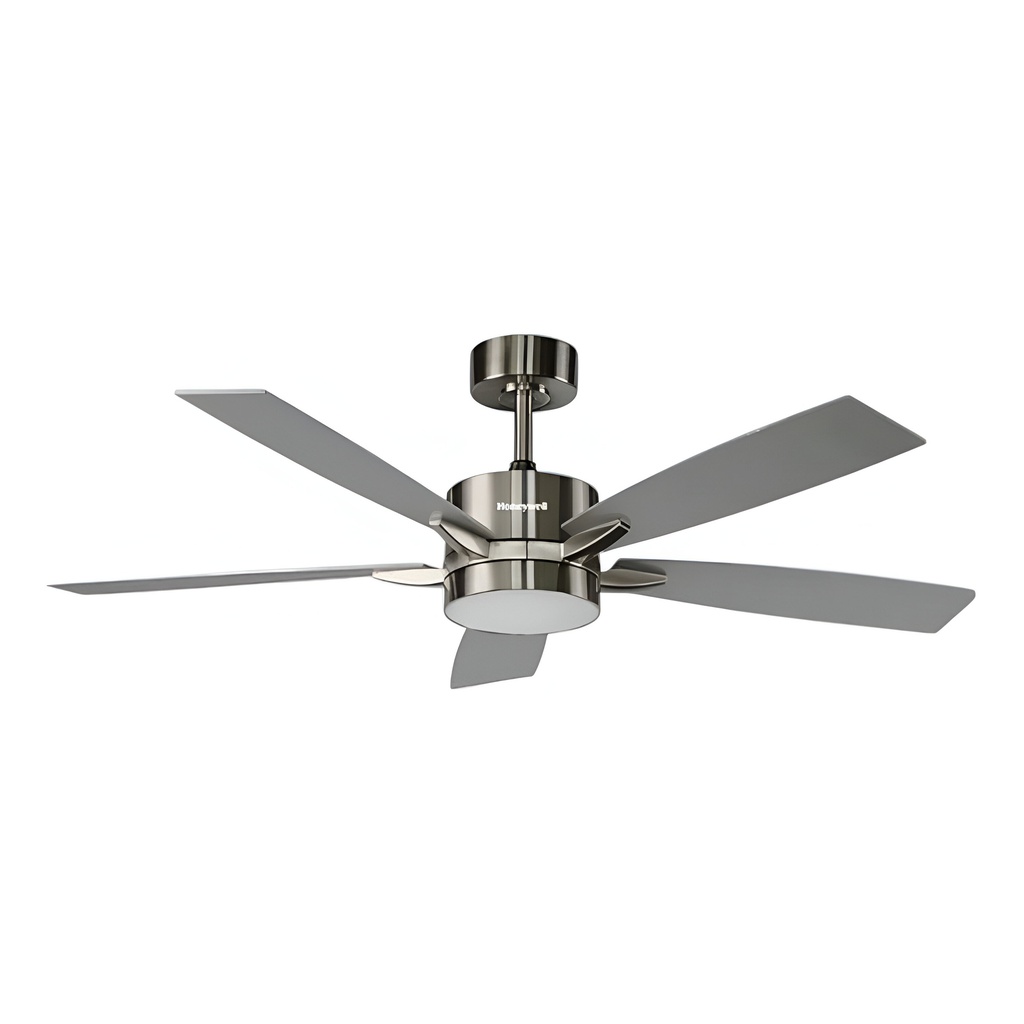 Honeywell Vegas Ceiling Fan 52 In. 18W CCT LED, Satin Nickel