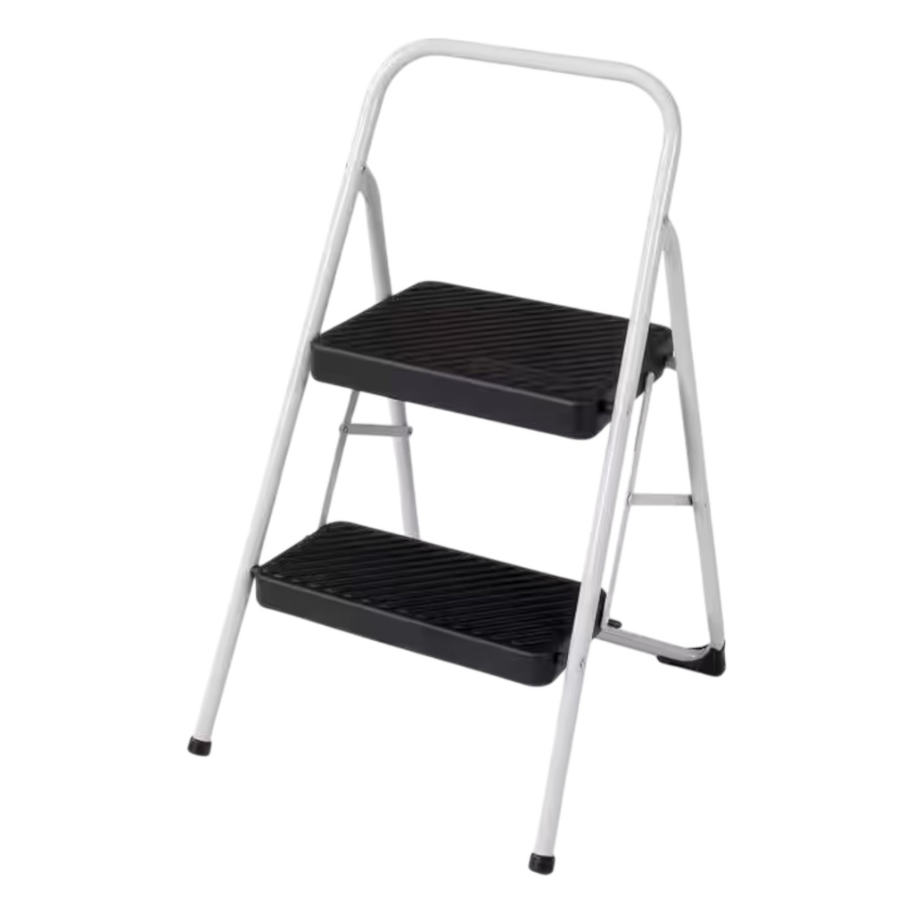 Cosco 2-Step Household Folding Step Stool, 200 Lb Capacity, Steel, Black