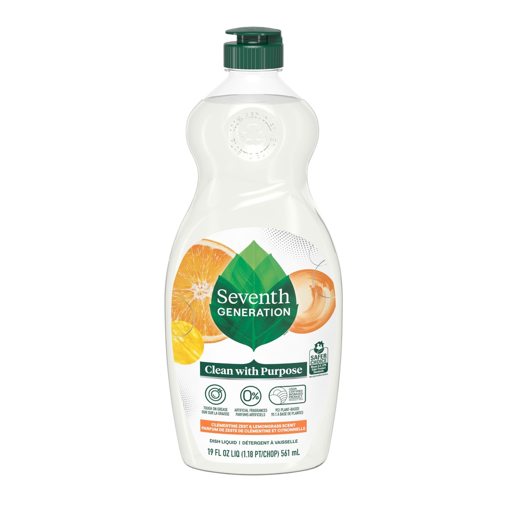 Seventh Generation Liquid Dish Soap 19 Oz. Clementine Zest &amp; Lemongrass