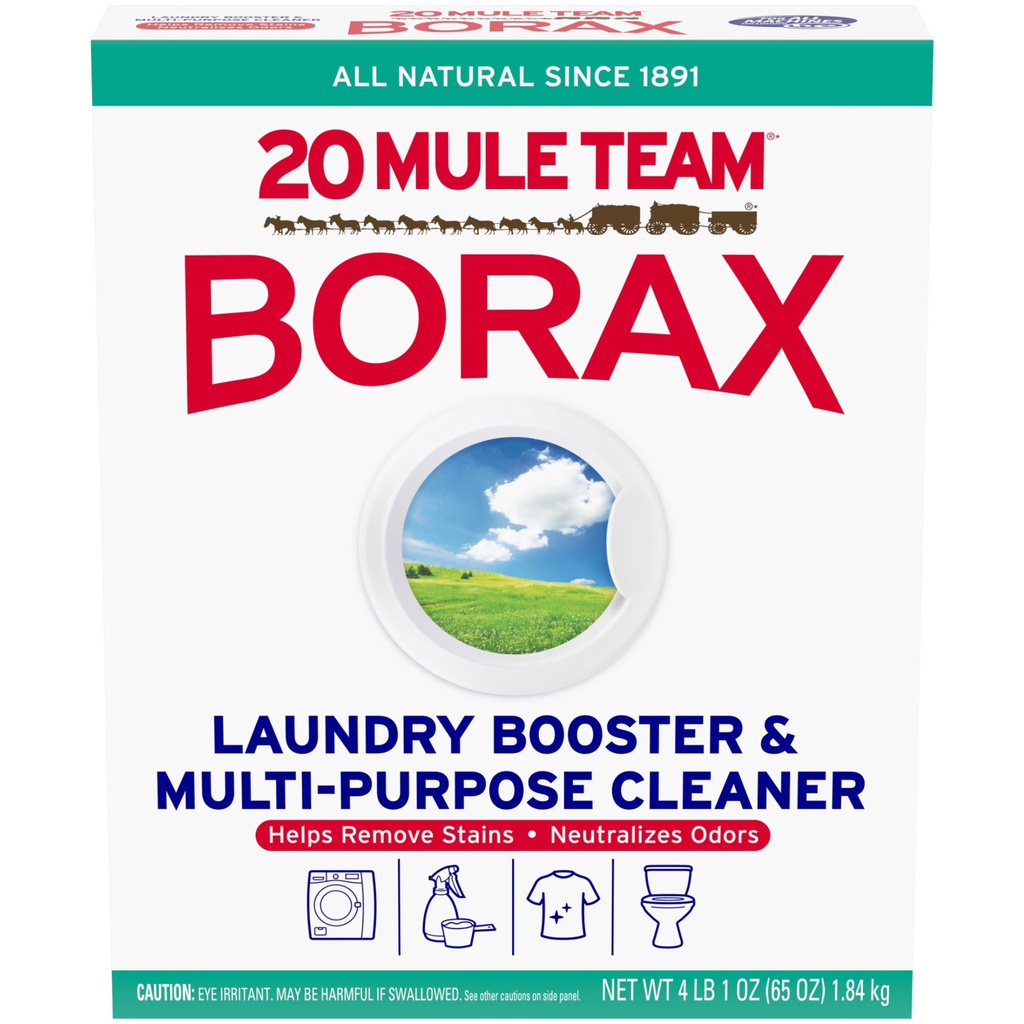 20 Mule-Team All-Natural Borax Laundry Booster &amp; Multi-Purpose Household Cleaner 65 Oz.
