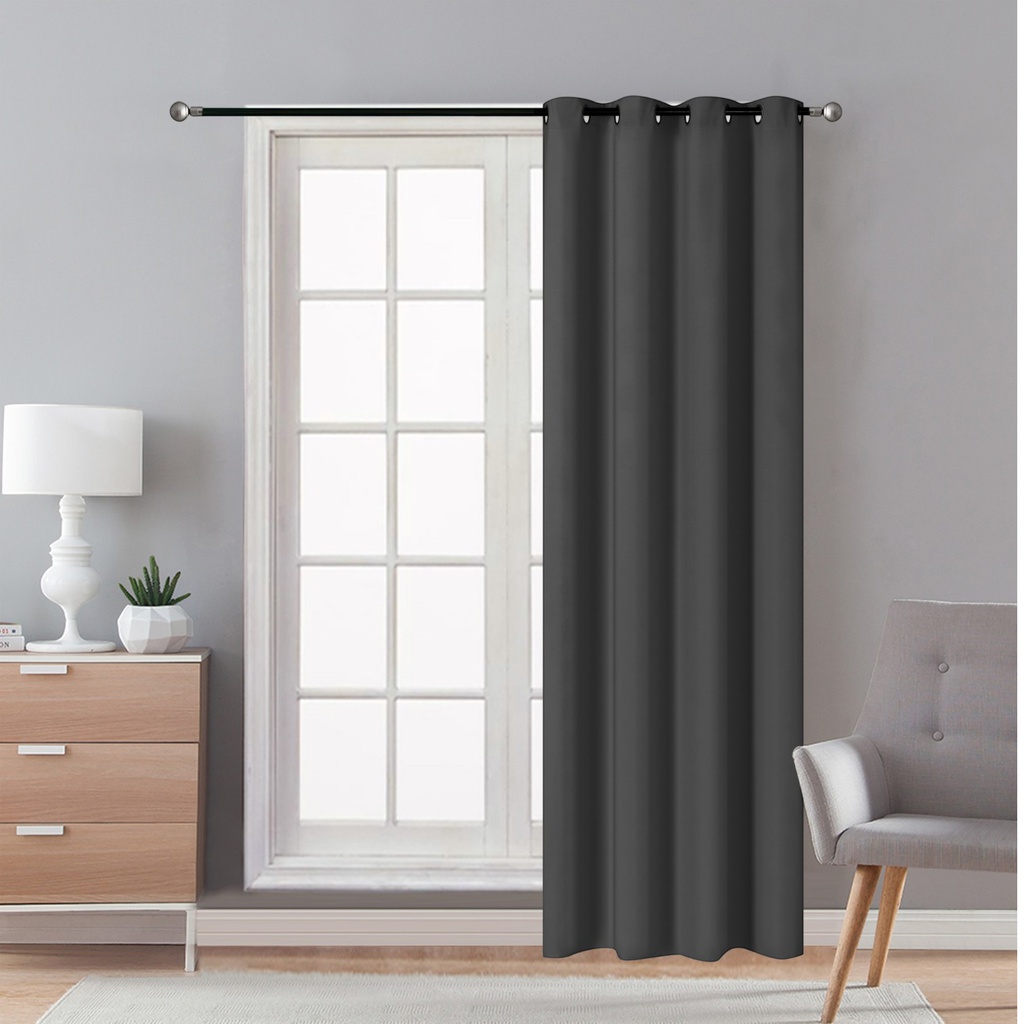 Classy Homes Blackout Curtain 1pc Microfiber with Silicone Rubber Backing