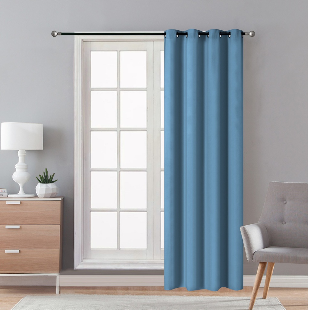 Classy Homes Blackout Curtain 1pc Microfiber with Silicone Rubber Backing