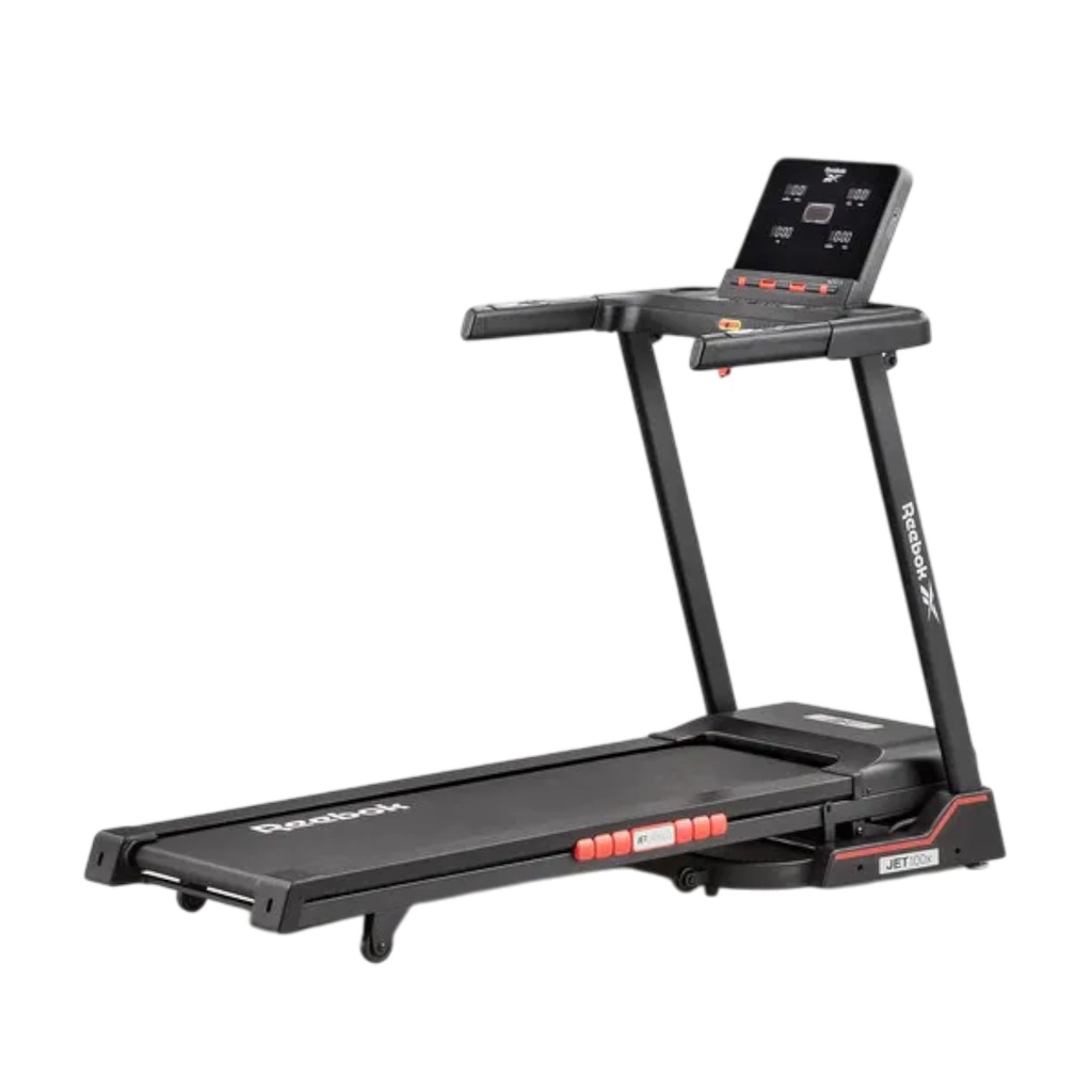 Reebok Jet 100z Treadmill 2.0 HP Motor, up to 11 mph, Air Motion Cushioning, 12 Electronic Incline Levels, 24 Programs, 5-Window LED Console, Black