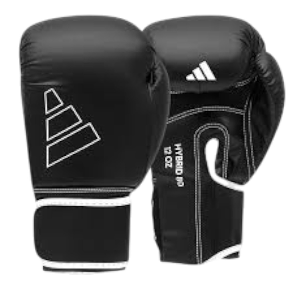 Adidas Hybrid 80 Boxing Gloves, Black/ White