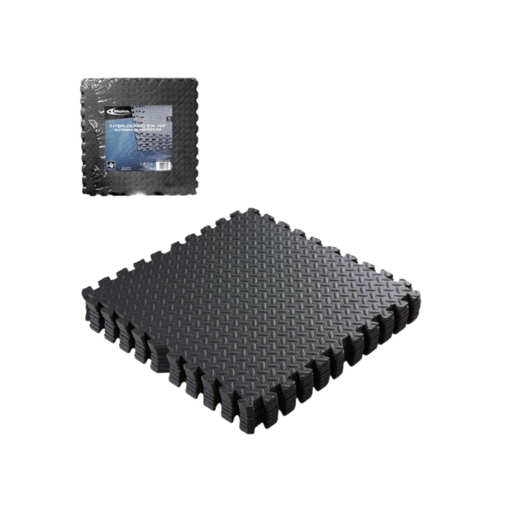 Weston EVA Modular Mat 60x60x1cm Black (4pc Set)