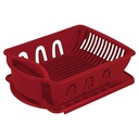 Sterilite 2-Piece Sink Set Dish Drainer and Drainboard, Red
