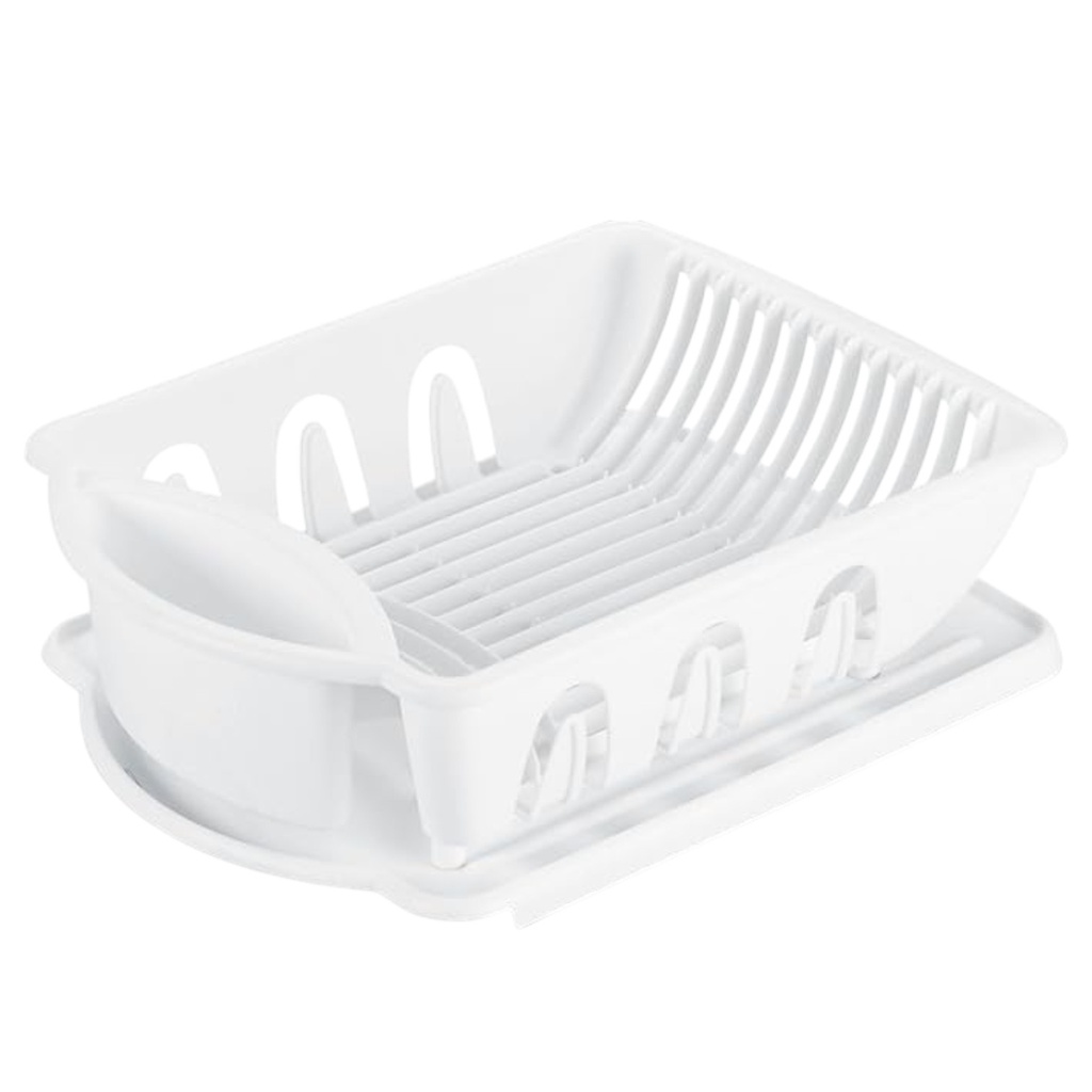 Sterilite 2-Piece Sink Set Dish Drainer and Drainboard, White