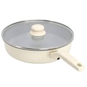 Gibson Home Barnsdall Nonstick Saute Pan Ceramic/ Aluminum with Lid 11 In. 4 Qt. Linen
