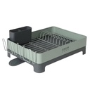Gibson Home Nestcraft Dish Rack with Drain Board &amp; Flatware Caddy, Rust Resistant, Green

