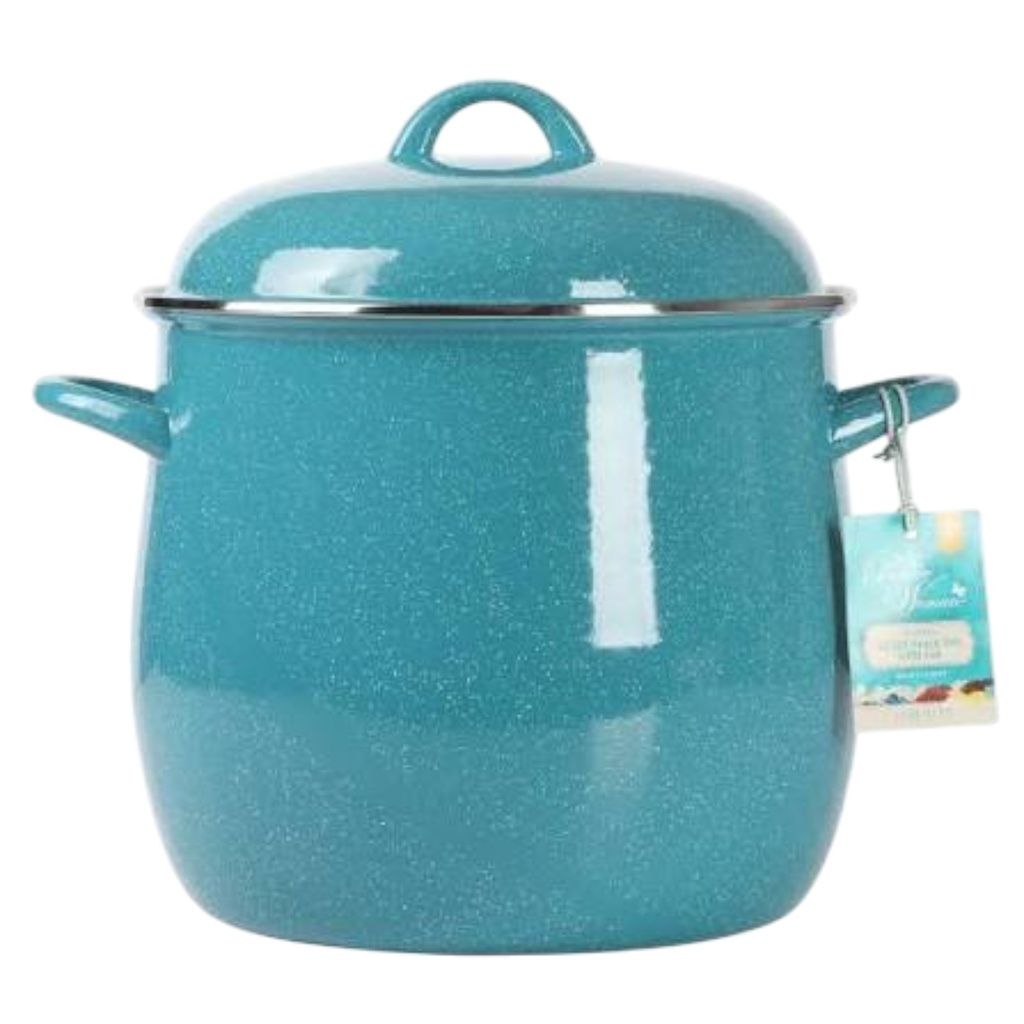 The Pioneer WomanTeal Speckle Stock Pot with Lid 12 Qt., Teal Thunder