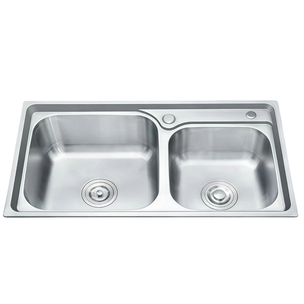 Royal Homes Double Bowl Sink, 31.9 In. x 16.9 In. x 7.1 In., Stainless Steel