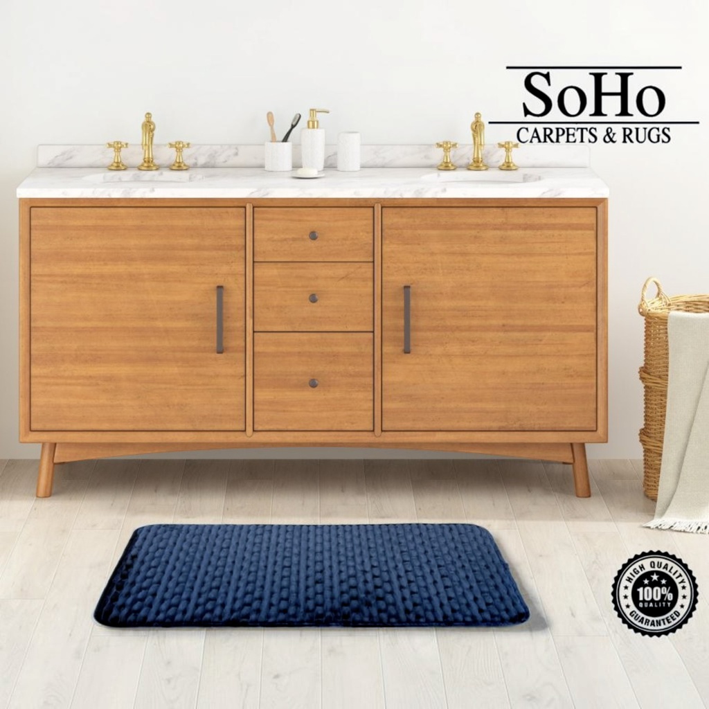 SoHo Carpets Memory Foam Bath Mat 50x80cm Navy