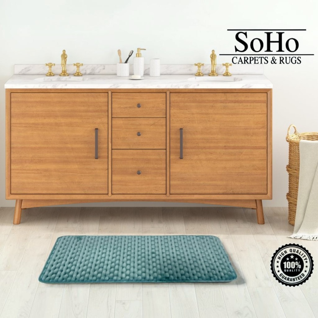 SoHo Carpets Memory Foam Bath Mat 50x80cm Aqua