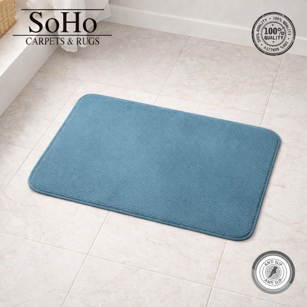 SoHo Carpets Memory Foam Bath Mat 40x60cm Aqua