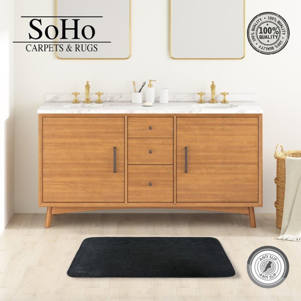 SoHo Carpets Memory Foam Bath Mat 50x80cm Black