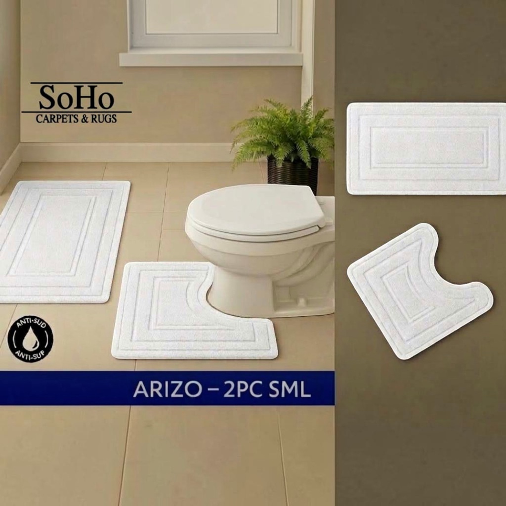 SoHo Carpets Bath Mats, White (2-Piece Set)