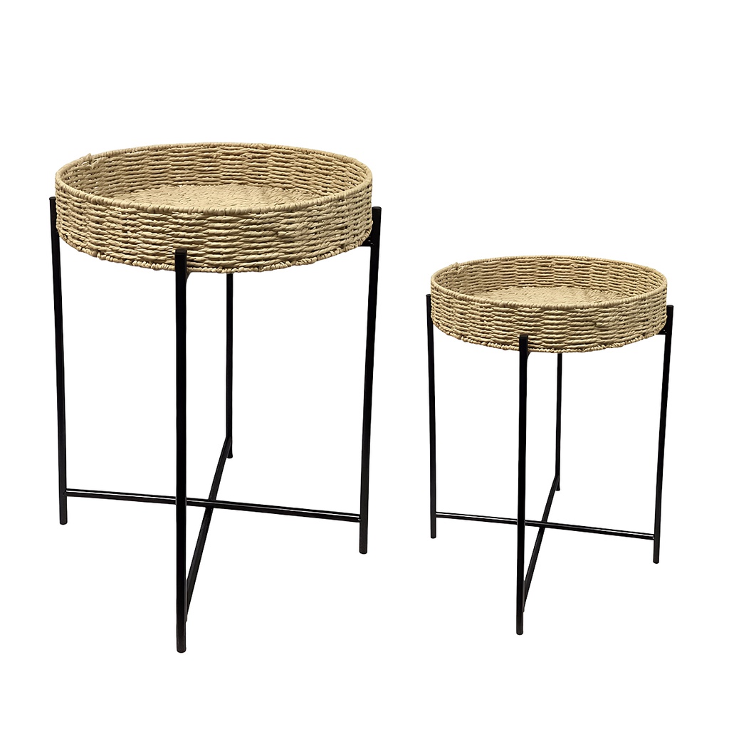 Decore Paper Rope Accent Tables - Set of 2