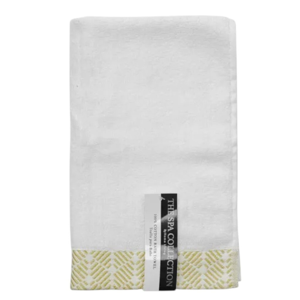 Spa Collection Striped Jacquard, White/ Gold
