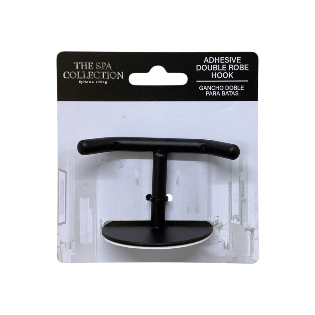 Spa Collection Double Robe Hook, Black