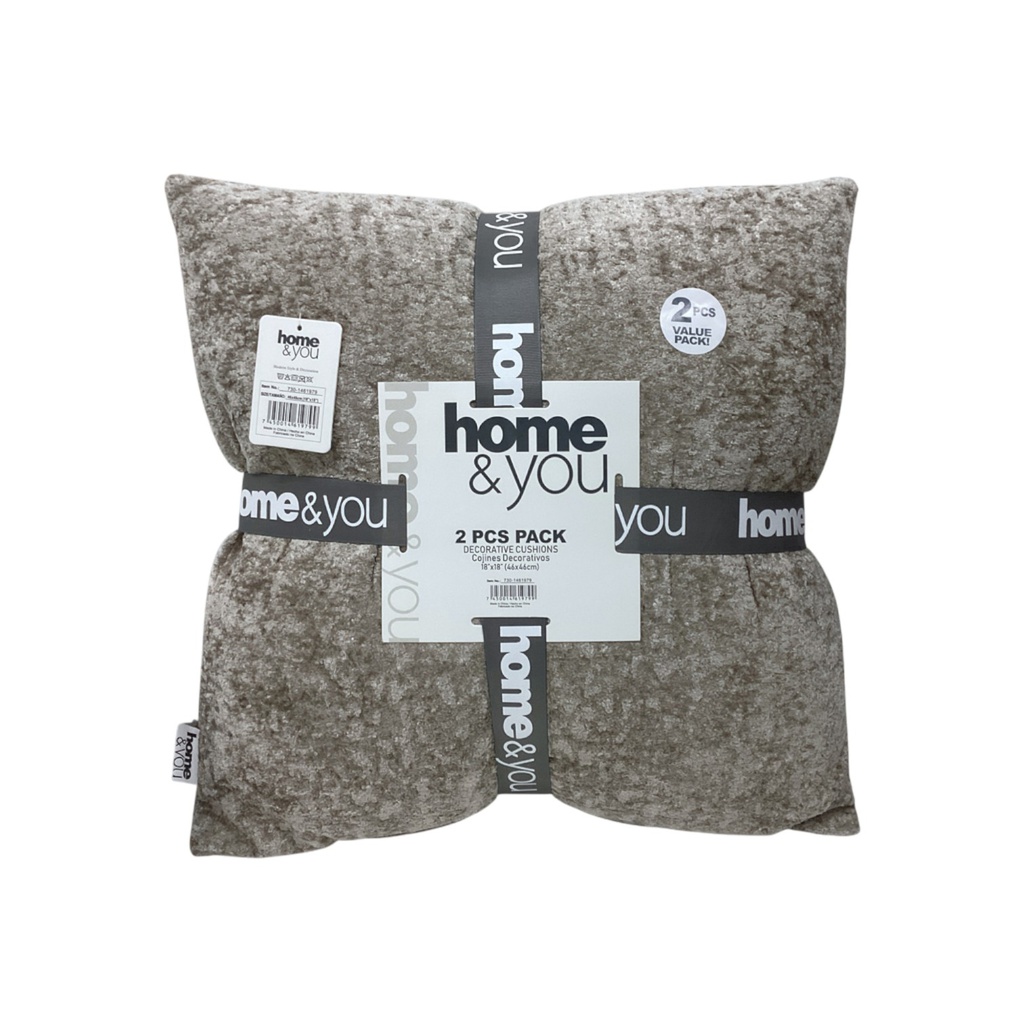 Home &amp; You Throw Pillow Set 18x18 Dark Beige
