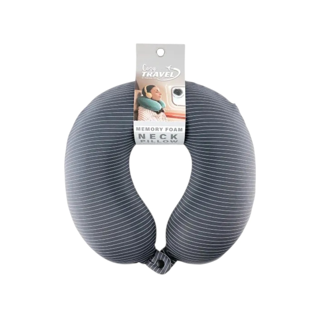 Toskana Collection Memory Foam Neck Pillow, Dark Grey/ Light Grey