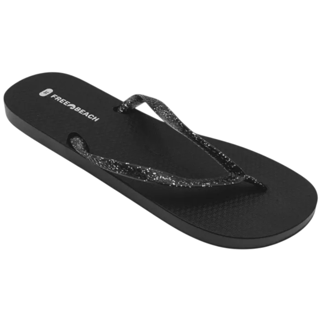 Freebeach Ladies Slippers 35-40 Black Glitter