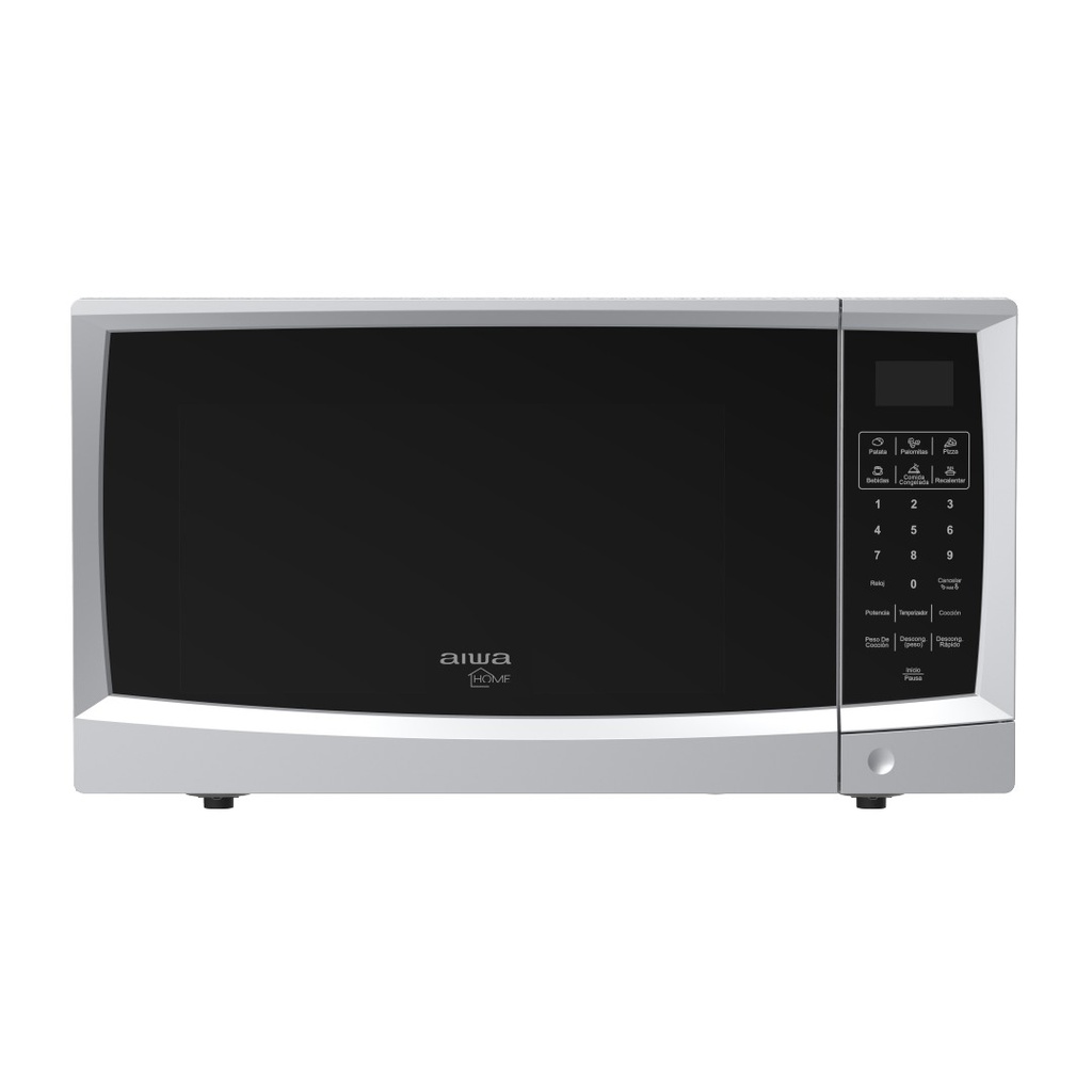 Aiwa Microwave 1.1 Cubic Feet | Turntable | Push Button 30L Black/ Stainless Steel