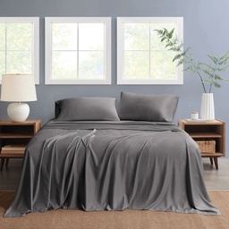 [NSH4PC-QUEEN-DGRY] Nautica Queen Sheet Set 4pc Dark Grey