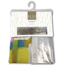 [EB202406135] Elle Home 14pc Shower Curtain/ Liner Set with Hooks