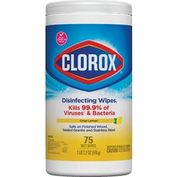 [01628 / 6983852] Clorox Disinfecting Cleaning Wipes, Crisp Lemon (75-Count)