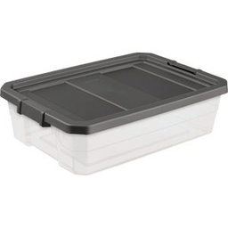 [14743V06] Sterilite Stacker Storage Tote 40 Qt./38L Flat Gray