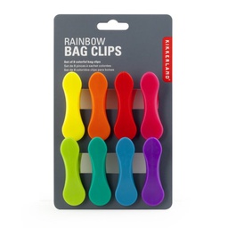 [BC24-A] ^Kikkerland Rainbow Bag Clips Set of 8