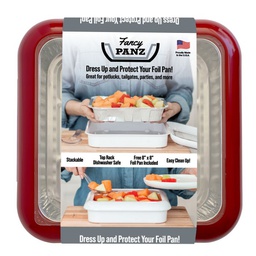 [FP88002] ****Fancy Panz Pan Carrier 8 x 8 In. (Includes Foil Pan and Serving Spoon) Red