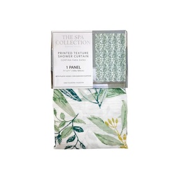 [711-1446885] Spa Collection Printed Shower Curtain with Hooks