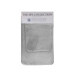 [736-1405353] Spa Collection 2pc Set Faux Rabbit Fur Mats, Light Grey