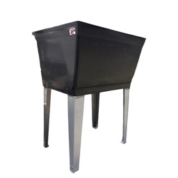 [RHLT001B] Royal Homes Plastic laundry Basin With Metal Legs Black, 23.75 X 23 X 12.5In.