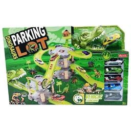 [CDTY-FCTC-01722 / DMMKU439664] Duramade Catapult Dinosaur Track Parking Lot with 6 Cars and Dinosaurs