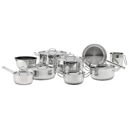 [ECCS200416A] Elle Cookware Set 16-Piece, Stainless Steel