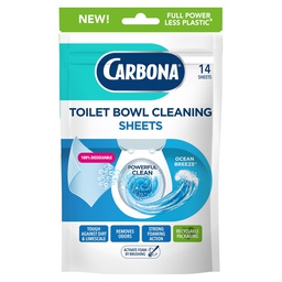 [642] Carbona Toilet Bowl Cleaning Sheets Ocean Breeze Scented (14-Pk.)