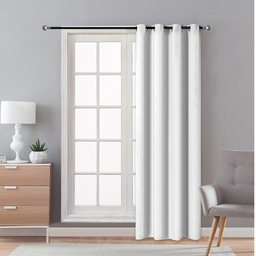 [715-WHITE / 1458675 / CHBC32606] Classy Homes Blackout Curtain 1pc Microfiber with Silicone Rubber Backing