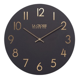 [404-3841C] La Crosse NYX MDF Analog Quartz Wall Clock 15.75 In.