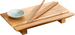 [J55-1106] Joyce Chen Burnished Bamboo Sushi Board Set