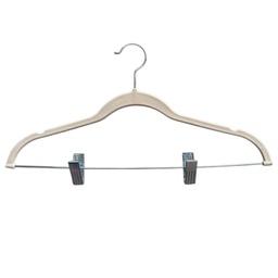 [N38-105-BG] Nautica Velvet Hangers with Clips 6-pack, Beige