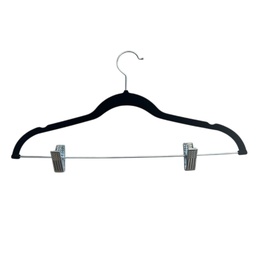 [N38-105-BLK] Nautica Velvet Hangers with Clips 6-pack, Black