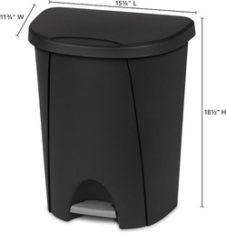 [10949004] Sterilite Step-on Wastebasket 6.6 Gal., Black